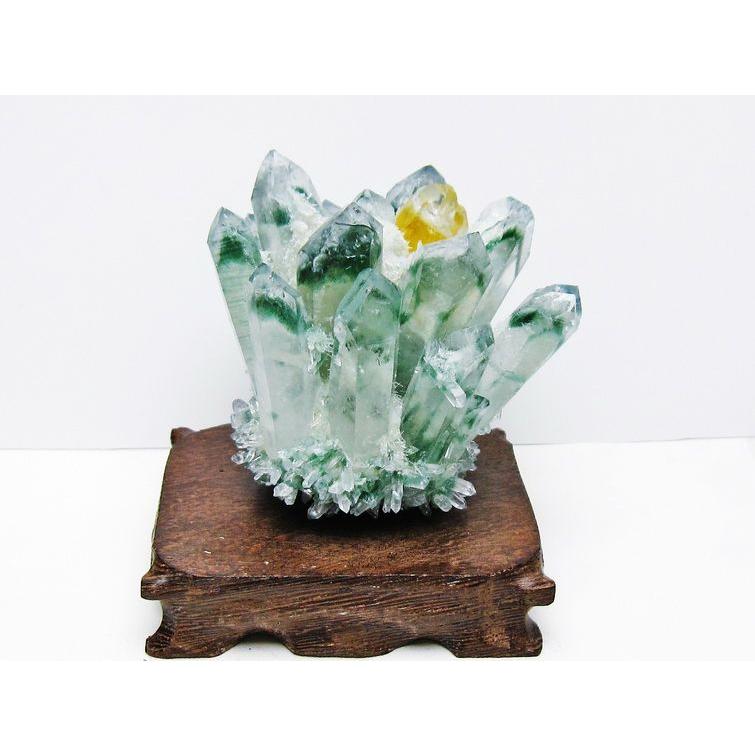 緑水晶 クラスター 原石 台座付属 一点物 182-7502 : 天然石