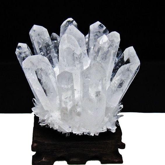 水晶 クラスター 原石 台座付属 一点物 送料無料 182-8355 : 天然石