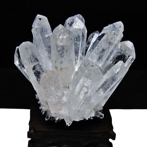 水晶置物　パワーストーン原石 水晶 クラスター 原石 台座付属 一点物 送料無料 182-8360 : 天然石