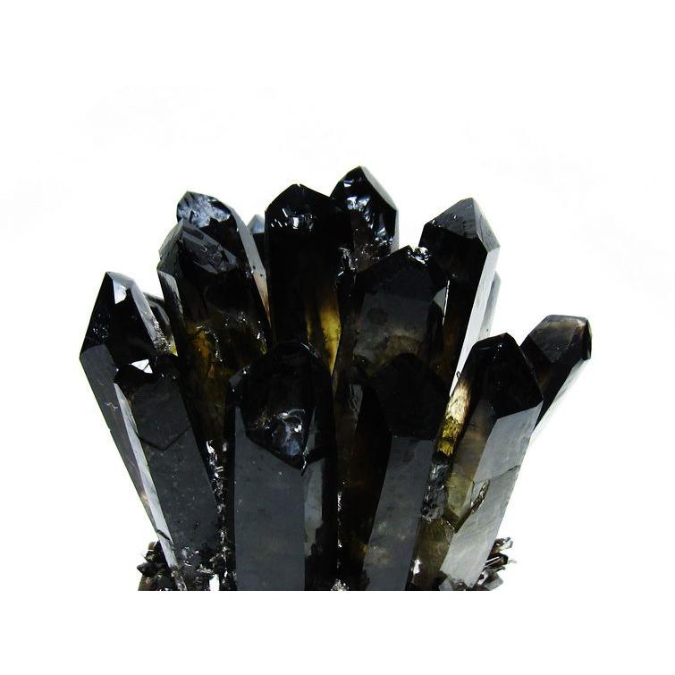 モリオン クラスター 黒水晶 原石 台座付属 一点物 送料無料 182-8397