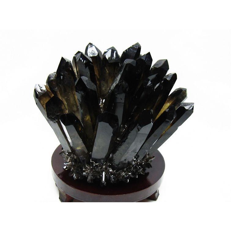 1.5Kg モリオン クラスター 黒水晶 原石 台座付属 一点物 送料無料 182