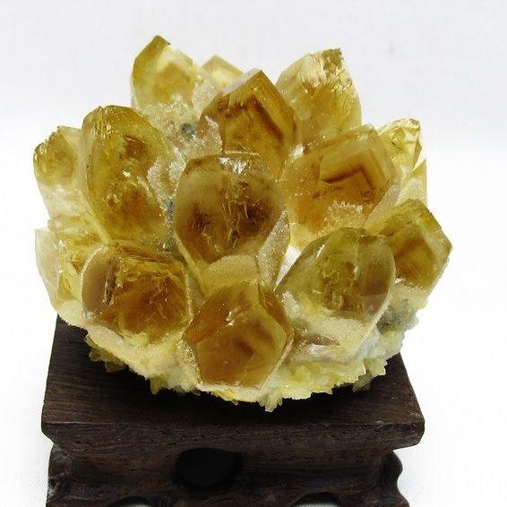 シトリンクォーツ　ラフストーン　クラスター　原石　鉱物　鉱石 シトリン クラスター シトリンクォーツ 原石 台座付属 一点物 182-8448