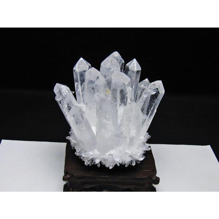 水晶 クラスター 原石 台座付属 一点物 送料無料 182-8627 : 天然石