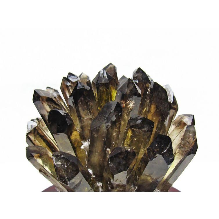 1.2Kg 黒水晶 クラスター モリオン 原石 台座付属 一点物 送料無料 182