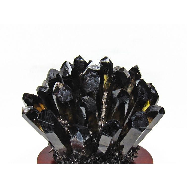 1.4Kg 黒水晶 クラスター モリオン 原石 台座付属 一点物 送料無料 182