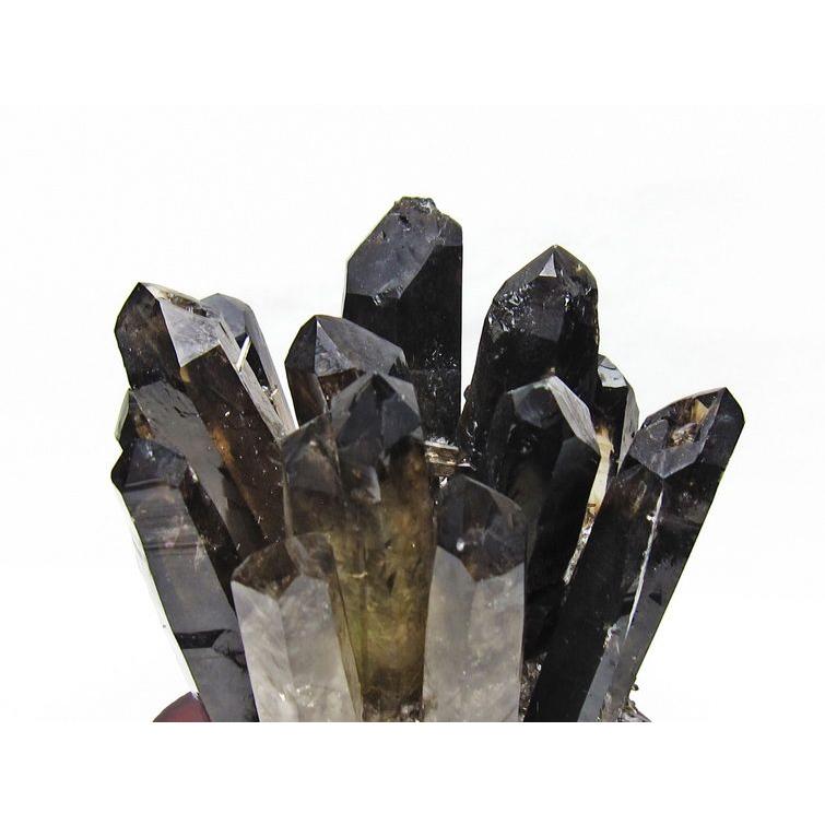 特大　モリオンクラスター　黒水晶　水晶　クリスタル　鑑賞石　石　置物 1.4Kg 黒水晶 クラスター モリオン 原石 台座付属 一点物 送料無料 182