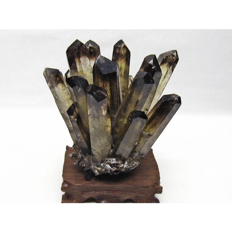 黒水晶 クラスター モリオン 原石 台座付属 一点物 送料無料 182-8708 