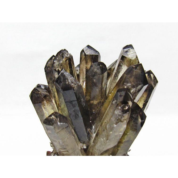 モリオンクラスター 黒水晶 台座付き モリオン 原石 黒水晶 クラスター 台座付属 一点物 送料無料 182-8711