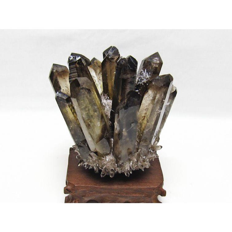 モリオン 原石 黒水晶 クラスター 台座付属 一点物 送料無料 182-8715