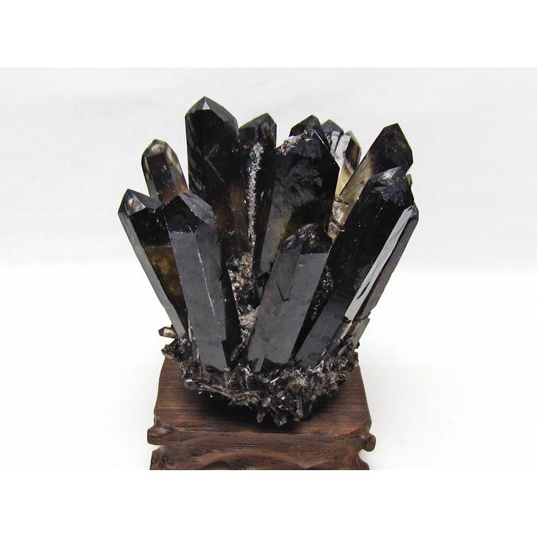 【天然石】台座付きモリオンクラスター1.6kg格安出品 モリオン 原石 黒水晶 クラスター 台座付属 一点物 送料無料 182-8721