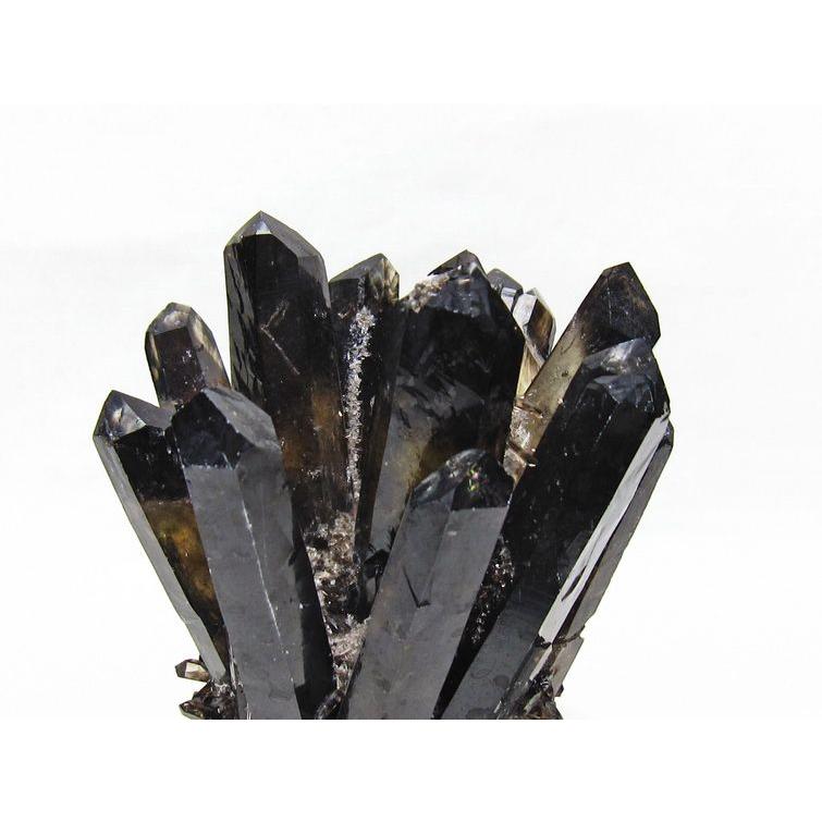 モリオンクラスター 黒水晶 台座付き モリオン 原石 黒水晶 クラスター 台座付属 一点物 送料無料 182-8721