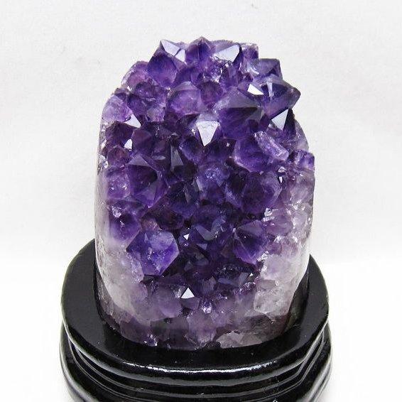 1.4Kg アメジスト 原石 ウルグアイ産 クラスター amethyst 台座付属