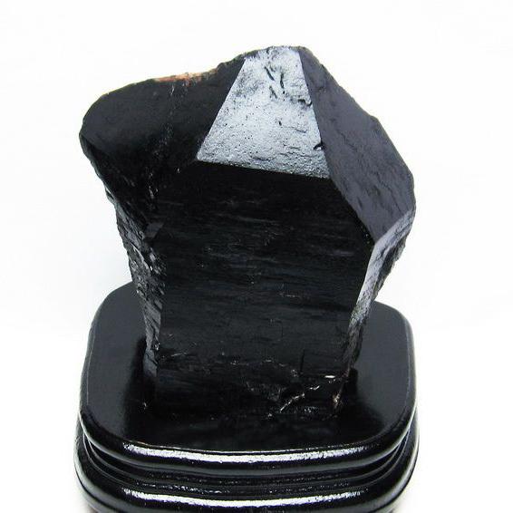 2.5Kg モリオン 黒水晶 原石 山東省産 台座付属 送料無料 191-337
