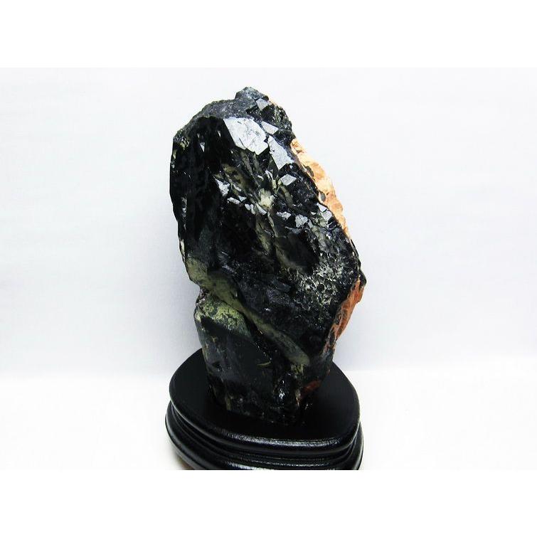 2.3Kg モリオン 黒水晶 原石 山東省産 台座付属 送料無料 191-341 