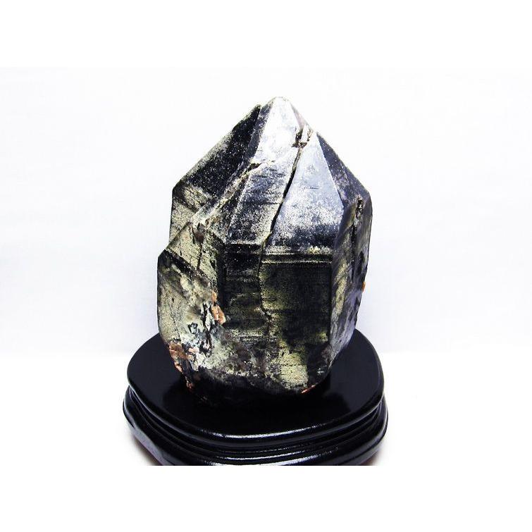 4Kg モリオン 黒水晶 原石 山東省産 台座付属 送料無料 191-344 :191