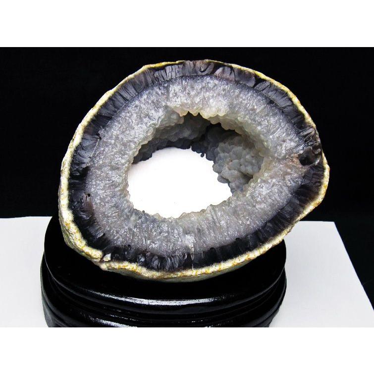 アゲート笑口　スタンド付き 2.2Kg アゲート ジオード 原石 台座付属 一点物 送料無料 191-507