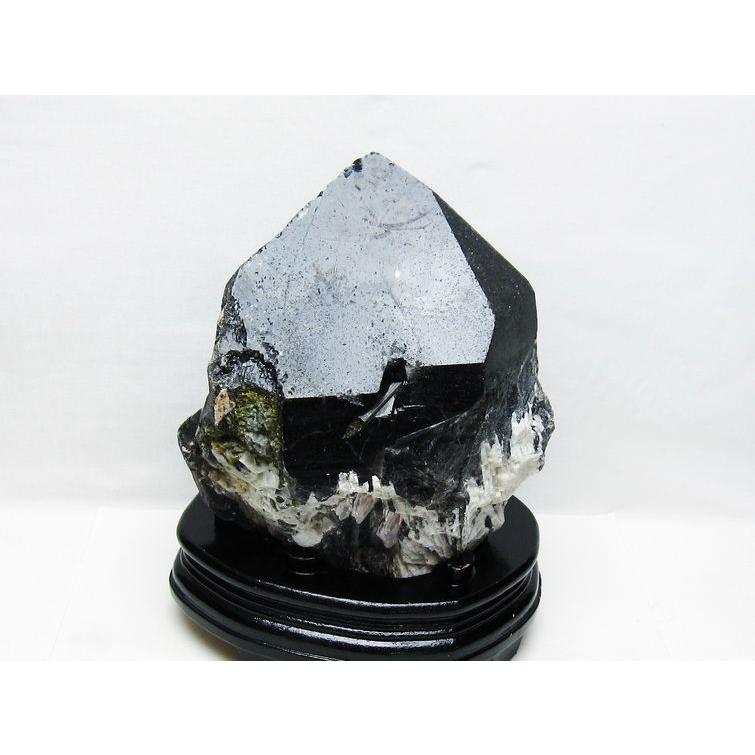 【極上品】山東省産 モリオン原石 台座付 特大 モリオン 3.9Kg 黒水晶 原石 山東省産 台座付属 一点物 送料無料 191