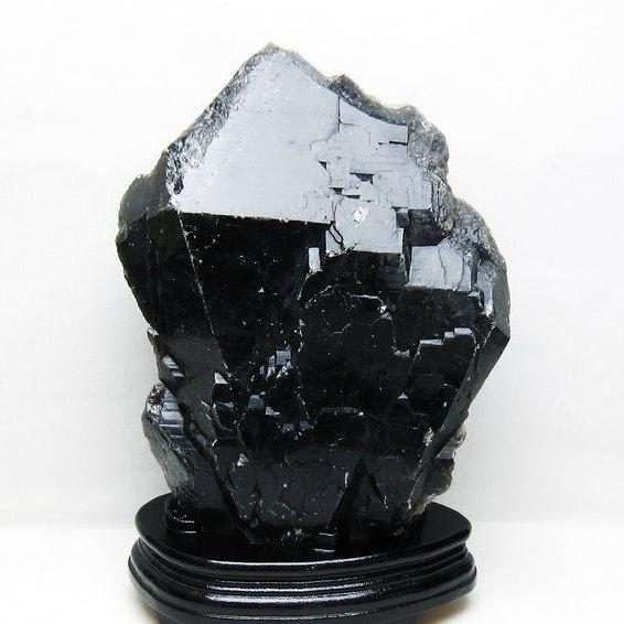 3.9Kg モリオン 原石 黒水晶 山東省産 台座付属 一点物 送料無料 191