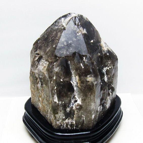 7Kg モリオン 黒水晶 原石 エレスチャル 台座付属 一点物 送料無料 191