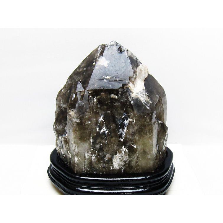 7Kg モリオン 黒水晶 原石 エレスチャル 台座付属 一点物 送料無料 191