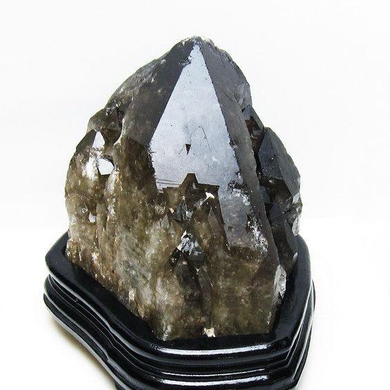 6.1Kg モリオン 黒水晶 原石 エレスチャル 台座付属 一点物 送料無料