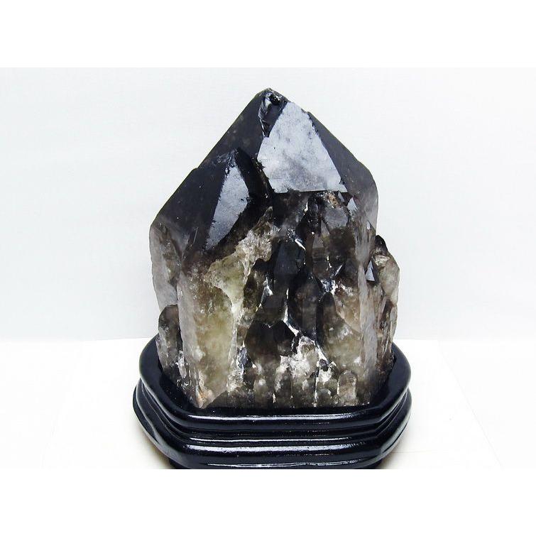 5.8Kg モリオン 黒水晶 原石 エレスチャル 台座付属 一点物 送料無料 