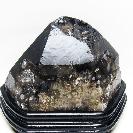 5.5Kg モリオン 黒水晶 原石 エレスチャル 台座付属 一点物 送料無料
