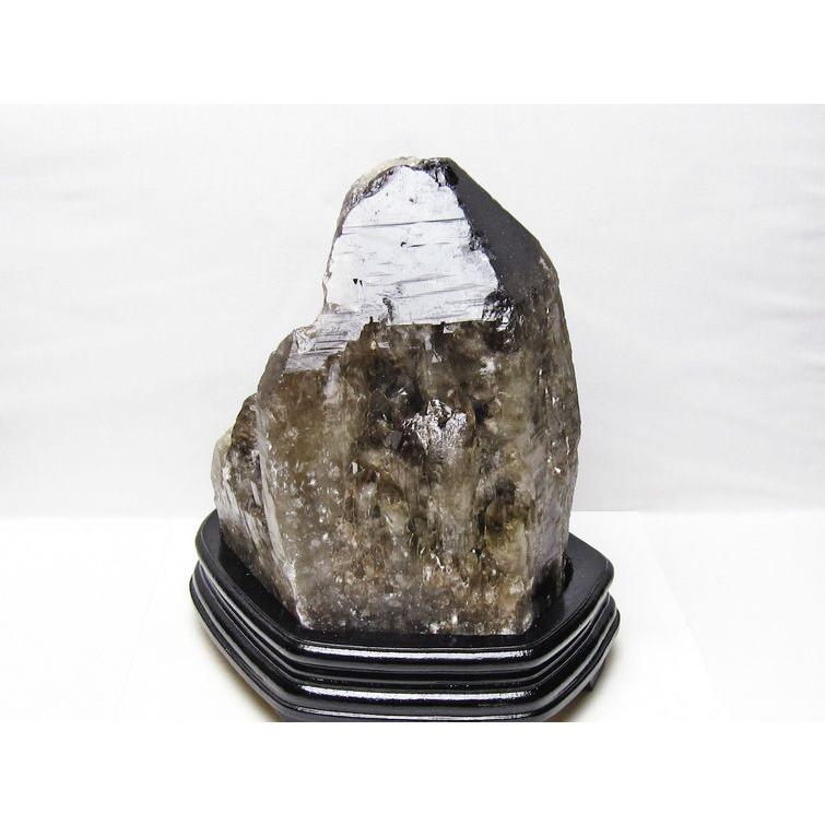 8Kg スモーキークォーツ 原石 煙水晶 エレスチャル 台座付属 送料無料