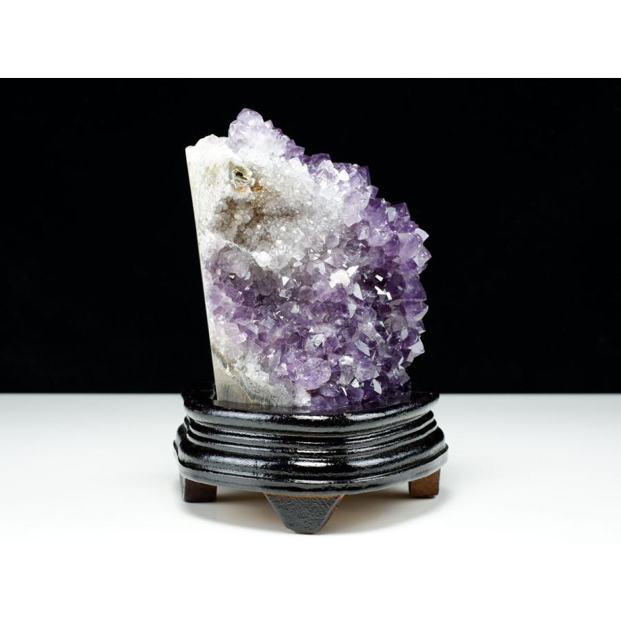 2.6Kg アメジスト クラスター ウルグアイ産 原石 amethyst 台座付属 花