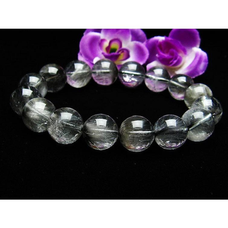 プラチナルチルクォーツ ブレスレット 13mm 一点物 211-1261の画像