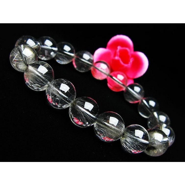 プラチナルチルクォーツ ブレスレット 12mm 一点物 211-1703 : 天然石