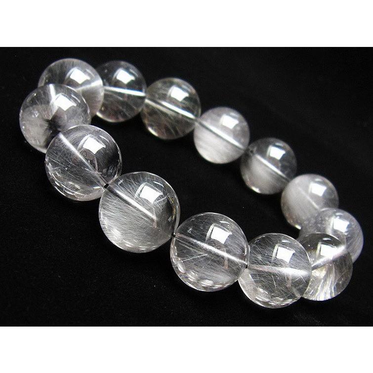 プラチナルチルクォーツ ブレスレット 17mm 一点物 211-1712 : 天然石 