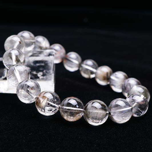 プラチナルチルクォーツ ブレスレット 11mm 一点物 211-2512 : 天然石