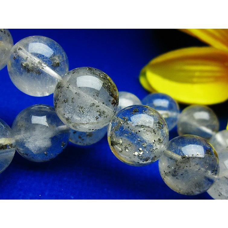 パイライトインクォーツ ブレスレット 15mm 一点物 211-2790の画像