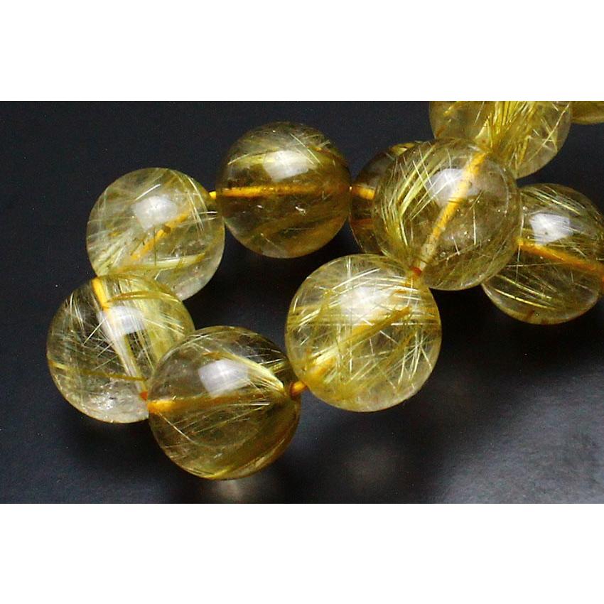 ルチル ブレスレット タイチンルチルクォーツ 17mm 一点物 211-3368 