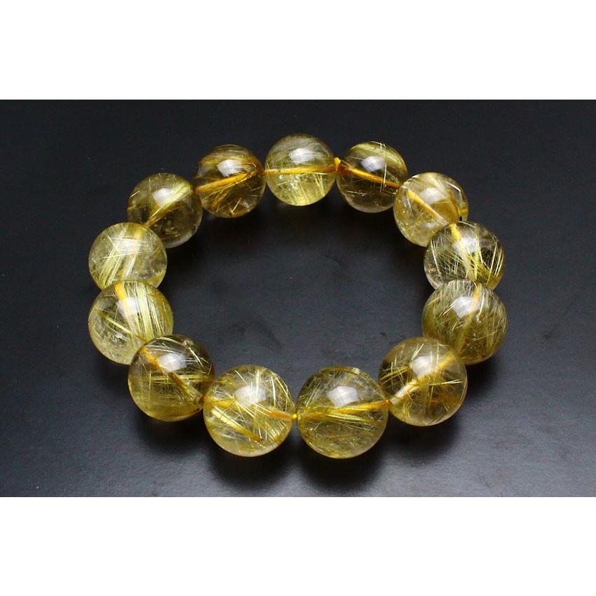 ルチル ブレスレット タイチンルチルクォーツ 17mm 一点物 211-3368 