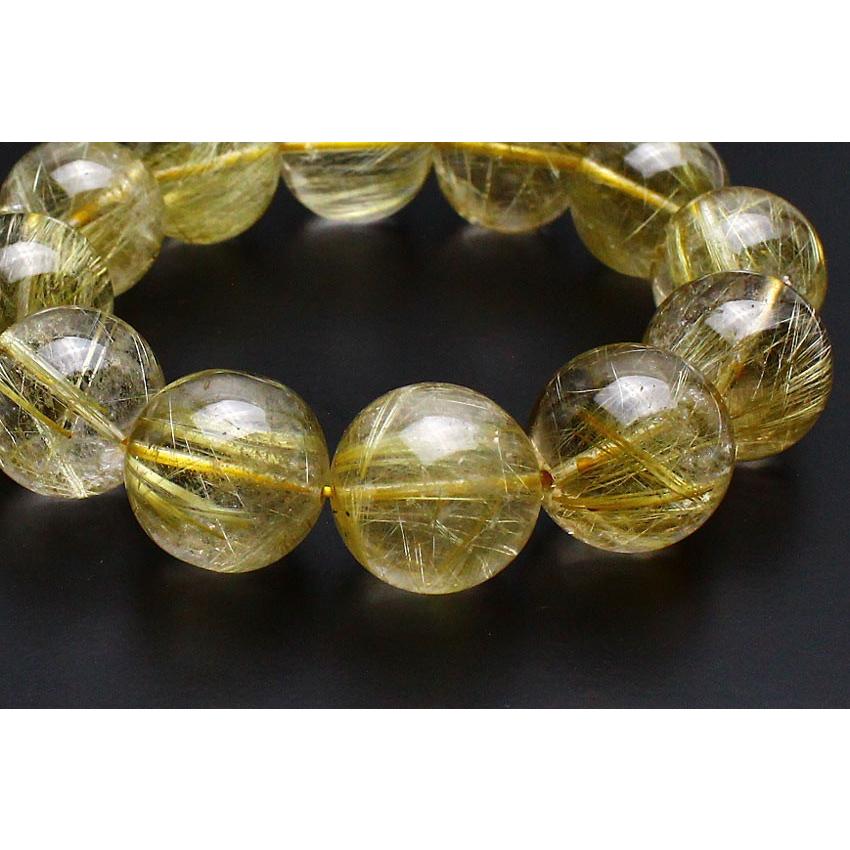 ルチル ブレスレット タイチンルチルクォーツ 18mm 一点物 211-3369