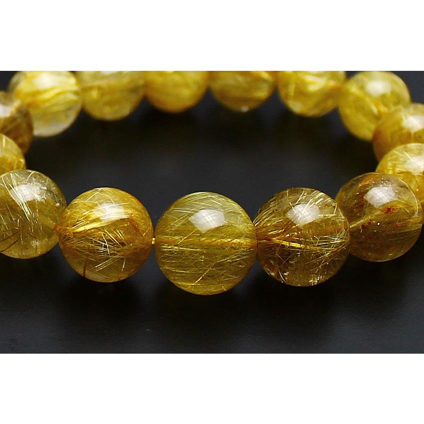 タイチンルチルクォーツ ブレスレット ゴールドタイチン 15〜17mm 一点