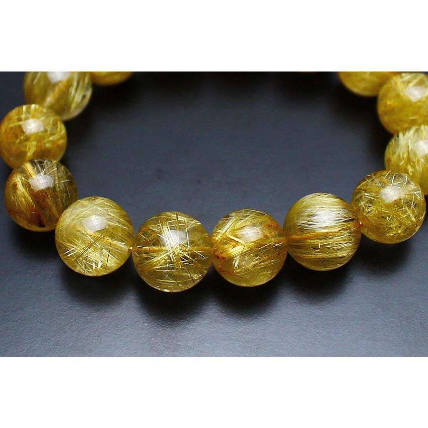 タイチンルチルクォーツ ブレスレット ゴールドタイチン 15〜17mm 一点