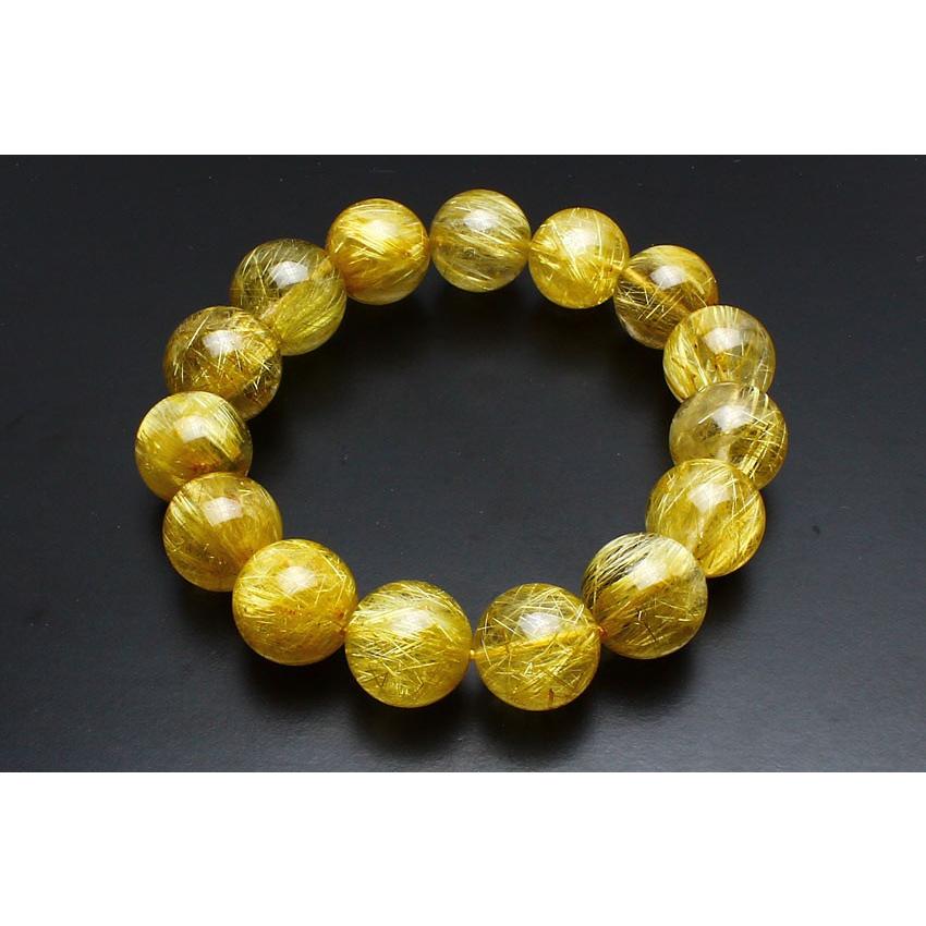 タイチンルチルクォーツ ブレスレット ゴールドタイチン 15〜17mm 一点