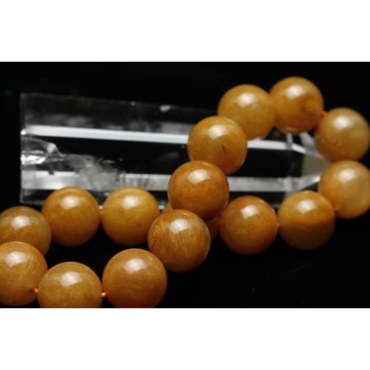 ルチルクォーツ ブレスレット 13mm 一点物 211-3984 : 天然石