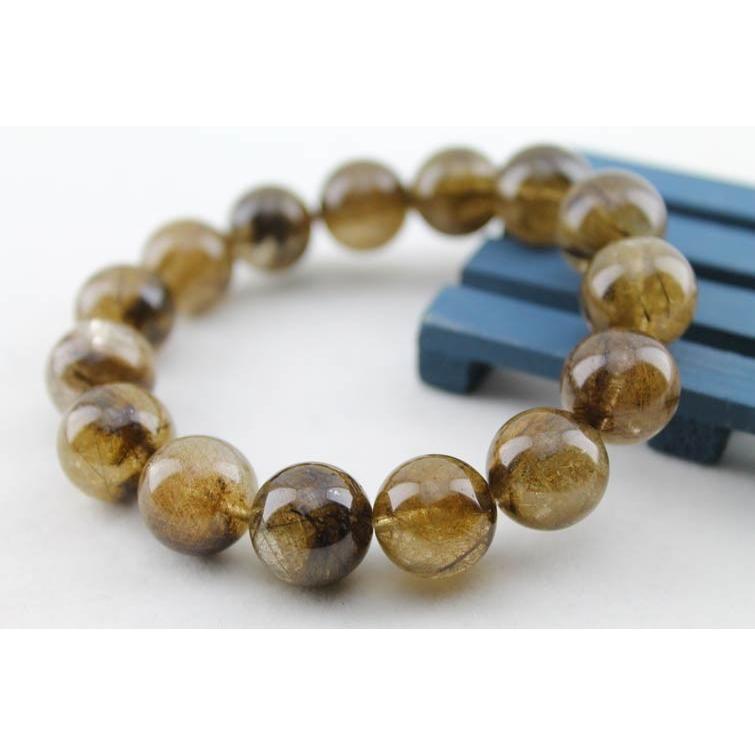 プラチナルチルクォーツ ブレスレット 14mm 一点物 211-4530