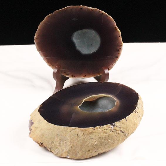 4.2Kg トレジャーメノウ アゲート 瑪瑙 メノウ 置物 台座付属 送料無料