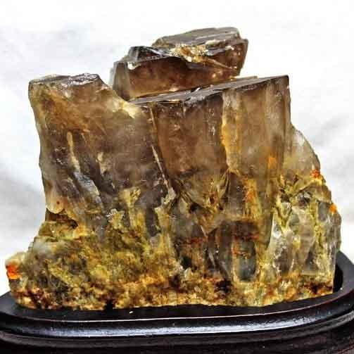 3.6Kg スモーキークォーツ 煙水晶 クラスター 虹入り 送料無料 一点物 281-75