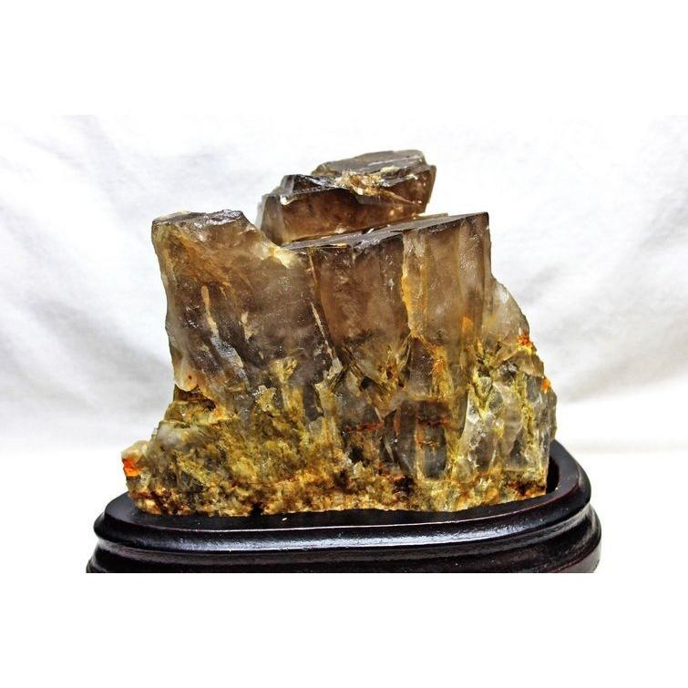 3.6Kg スモーキークォーツ 煙水晶 クラスター 虹入り 送料無料 一点物 281-75の画像