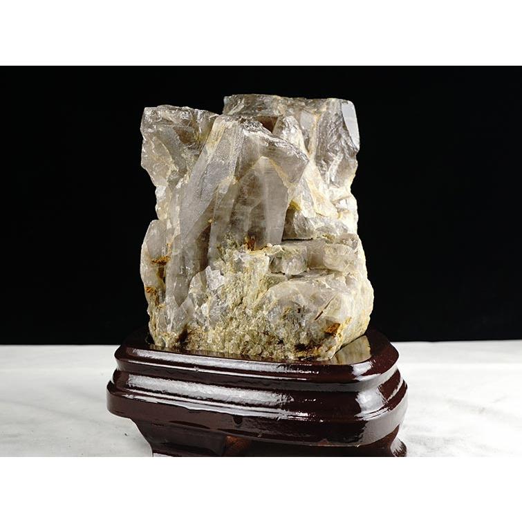 5.6Kg スモーキークォーツ 煙水晶 クラスター 虹入り 送料無料 一点物