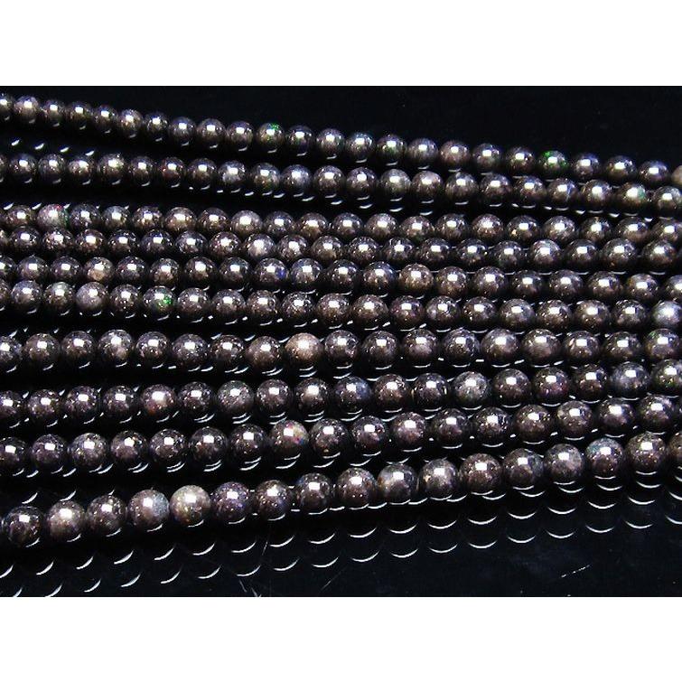 高品質！！　ブラックマトリックスオパールブレス約10.5㎜（新品）虹色遊色キラ2 ブラックマトリックスオパール(宝石名オパール/加熱処理