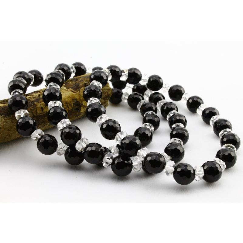 オニキスブレスレット オニキス ブレスレット Aメタル3ポイント ｜ 天然石通販の4976堂