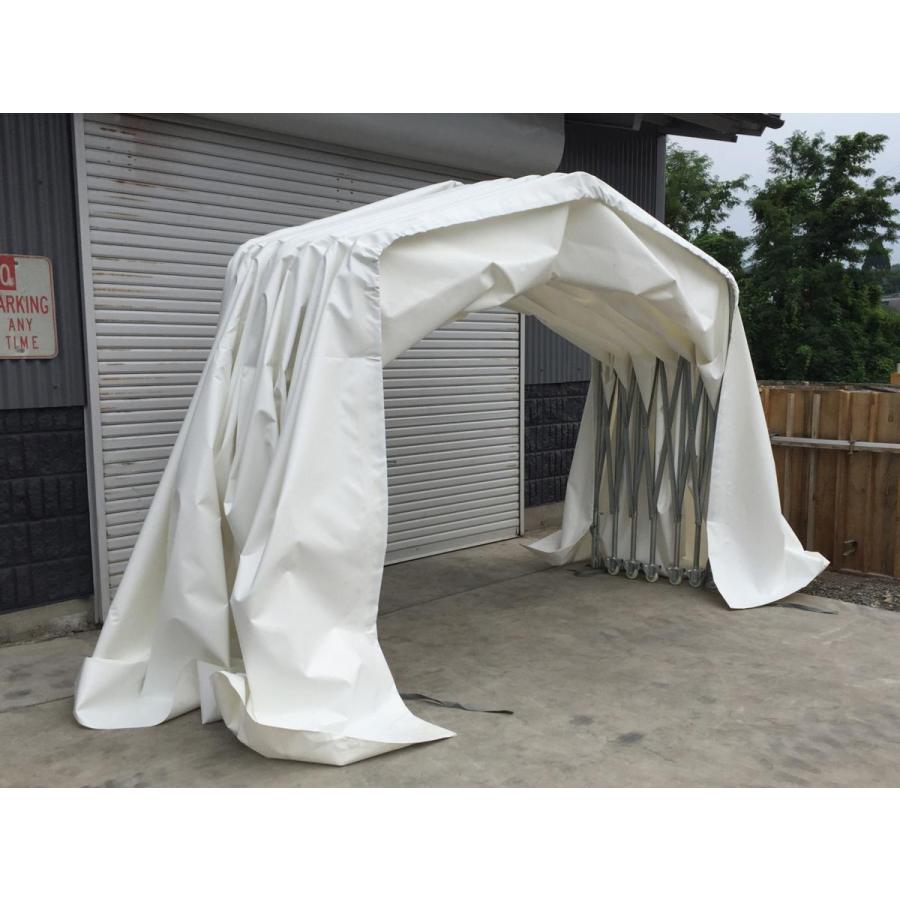 a_BELLOWS SHED(ベローズシェッド) 伸縮式移動簡易テント 車庫 倉庫 ガレージ 折り畳み 雨除け 屋根の画像
