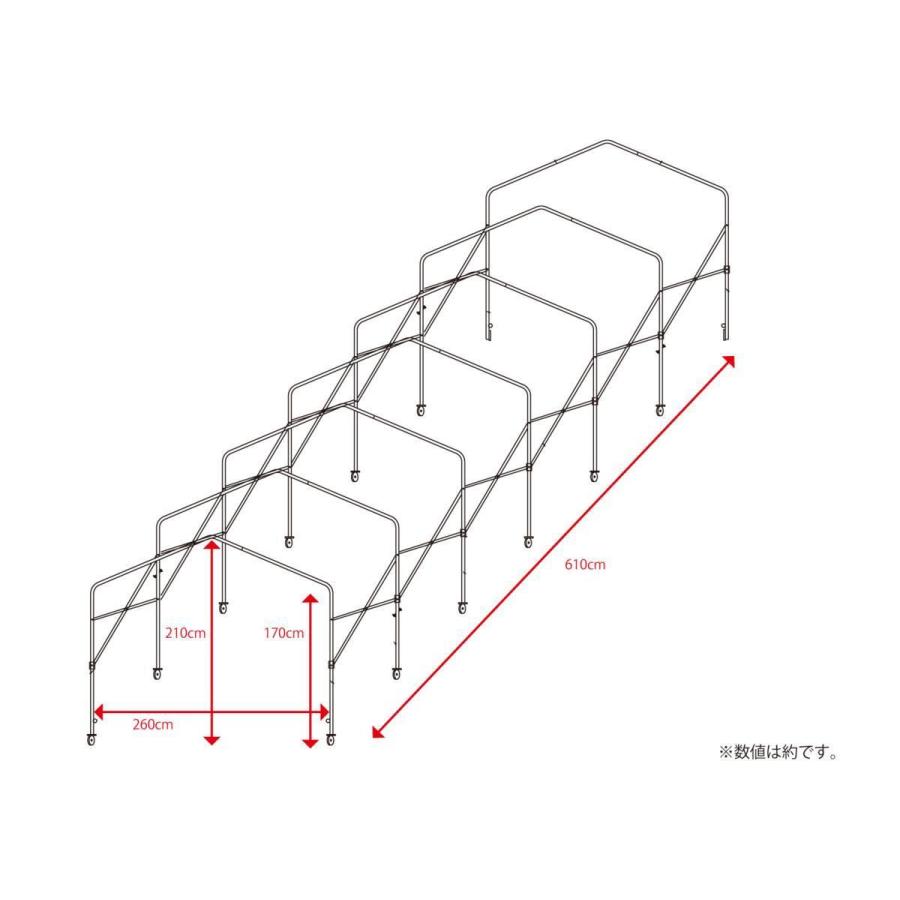 a_BELLOWS SHED(ベローズシェッド) 伸縮式移動簡易テント 車庫 倉庫 ガレージ 折り畳み 雨除け 屋根の画像